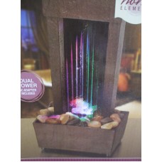 HOME ELEMENTS MIRRORED RAINING RAINBOW COLOR SHOW LED FOUNTAIN , NEW IN BOX   232871079379